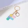 Llavero de Borla con Letra Inglesa de Colores Arcoíris de Resina Colgante de Cristal Epoxy de Alta Gama Accesorio de Joyería