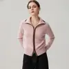 Cárdigan de cachemira con cuello de cremallera, nueva colección de invierno 2026, prenda base de color bloque para mujer, versátil y de corte holgado, prenda de abrigo gruesa