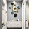 Reloj de pared de lujo ligero, creativo, atmosférico, sencillo, para sala de estar, hogar, arte, decoración de pared moderna, moda