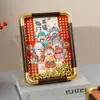 Porta-Retrato Estilo Chinês de Ano Novo com Fortuna, Longevidade, Felicidade e Riqueza Suporte de Madeira Festivo Longo Tira Deus da Riqueza Ornamentação Decorativa para Porta-Retrato