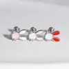 Uña de labio con diente interno de acero inoxidable de conejo, gota de aceite para uñas, caricatura simple, uña de cartílago del oído 1.2 nueva joyería de perforación corporal humana al por mayor