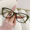 Nuevas Gafas Cat-Eye Anti-Luz Azul Sin Graduación, Monturas de Gafas Delgadas de Moda, Versátiles para un Look Natural, Gafas Fotocromáticas N