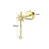 Conjunto de 12 Peças Amazon Cross-Border Brincos de Aço Inoxidável Dourado Conjunto de Brincos Barra Redonda para Bolo com Zircônias Cravejadas com Garras