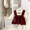 Vestido de Bebé Pera Caña Vestido de Princesa para Bebé Vestido Suéter Tejido para Niños Vestido de Niña Vestido de Año Nuevo para Bebé