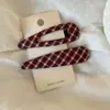 Grampo de Cabelo Xadrez Vintage Vermelho para Mulheres, Elegante Simples Grampo para Franja, BB Clip Lateral, Grampo para Cabelos Rebeldes na Parte de Trás da Cabeça, Acessórios de Cabelo para Mulheres