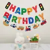Bandera de feliz cumpleaños decoración de fiesta diseño de escena niño y niña de un año accesorios para fotos infantiles bandera colorida