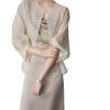 ¡Blusa de Organza Versátil de Moda de Alta Gama Estilo Retro Francés! Cárdigan Estructurado Camisa Protectora Solar 26Ss