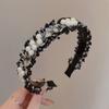 Coreia do Sul Vintage Chanel Bead Hair Hoop Elegante All-match Outgoing Hair Clip Hair Hoop Pressão Cabelo Antiderrapante Acessórios para Cabelo Feminino