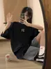 Camiseta de Manga Corta con Letras Fg Flocked de la Temporada 7 para Hombres y Mujeres, Corte Holgado Essentials Estilo Pareja
