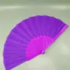Ventoinha de plástico de um lado 23cm osso ventilador de tecido cor sólida cor de doce abertura e fechamento suave dança adereços de fotografia passarela
