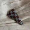 Grampo de Cabelo Triângulo Xadrez Estilo Britânico Retrô Clipe Lateral Cor Contrastante Clipe de Franja de Alta Qualidade Cabelo Quebrado Clipe Exquisito Acessório de Cabeça
