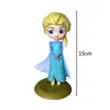 Topo de Bolo Plástico Princesa do Gelo e da Neve Decoração de Aniversário Infantil Menina Figura Decoração de Mesa de Sobremesa Festa