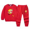 Macaco Rei Menino Outono Vestido Hoodie Terno Outono Moda Menino Primavera e Outono Esportes Infantis Conjunto de Duas Peças