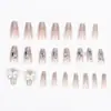 Uñas Portátiles con Mariposa Grande, Parches de Manicura de Alta Gama, Uñas Postizas, Manicura Linda Removible de Longitud Media