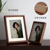 Marco de Fotos de Madera Maciza de Nogal Negro para Mesa Impresión de Fotos en Marco de Madera de 6x8 pulgadas Marco Vacío A4 Personalización Teca