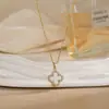 Colar para Mulheres, Flor de Zircônia Bauhinia Giratória da Moda Nicho Moda Novo Design Pingente Titânio Aço Colar de Temperamento
