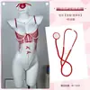 Lencería con Tema Floral con Deseo Puro y Lunares Sexy en Forma de Corazón, Body Camisola Camisón de Noche Estilo Enfermera A506