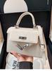 Bolsa de Mão Nova Kelly Lock Primavera 2025 Moda Retro Tendência Jeans Uma Alça Transversal Feminina