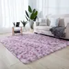 Alfombra de felpa de pelo largo teñida anudada transfronteriza gruesa de seda y lana, alfombrilla para sala de estar, dormitorio, alfombra de mesita de noche, venta al por mayor de fábrica