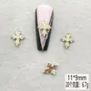 Accesorios para Uñas de Aleación Transfronterizos, Accesorios de Cruz Incrustados con Diamantes, Materiales para Uñas Portátiles, Pequeños Accesorios Brillantes, Cruz al por Mayor
