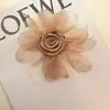 Novo Estilo Chinês Vintage Flor de Pena de Organza Rosa Seca Clipe de Cabelo DIY Flor de Pescoço Corsage Adorno de Cabeça Acessórios de Vestuário