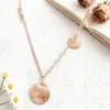 Nueva versión coreana de collar de oro rosa personalizado, de acero de titanio y alta calidad, con cadena de clavícula y un solo diamante, a precio especial y muy vendido para mujer.