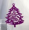 Tarjeta decorativa de copa navideña hueca europea y americana, tarjeta de asiento de árbol de Navidad, tarjeta de papel decorativa para copa de vino navideña en stock