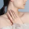 Anel Quadrado Pérola Natural de Água Doce Real Boca Aberta Ajustável Pequeno Anel Quadrado para Mulheres Versátil