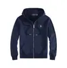 Exportación Transfronteriza Otoño e Invierno Sudadera con Capucha y Cremallera Forrada de Forro Polar Rl Pony Bordada Holgada Talla Grande Color Sólido Polo Ropa para Hombre