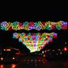 Luzes de LED em forma de floco de neve para a rua, iluminação pública, luzes transversais, luzes de estilo festivo de primavera ao ar livre, luzes de corda