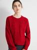 Suéter Feminino Cangling de Cashmere Espesso para Montanha, Cor Sólida, Gola Redonda, Peso Pesado, Solto, Casual, Tricô de Três Agulhas Seis Fios Espessos