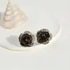 Estilo Coreano Elegante Luxo Leve Pequena Fragrância Combinação de Cores Sonhadora Brincos de Rosa Brincos Transparentes Tridimensionais Modernos Brincos