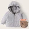 Chaqueta con Capucha Acolchada Estilo Europeo para Niños con Forro Polar, Ropa de Invierno para Bebés, Abrigo de Algodón Cortavientos para Bebés, Ropa Infantil