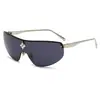 Nuevas Gafas de Sol Metálicas Sin Montura de Moda para Hombre Gafas de Sol de Marco Grande Cuadradas Gafas Anti-UV Tendencia Calle Damas