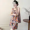 Pijama de Verano Delgado sin Mangas para Mujer de Algodón y Seda para Madres de Mediana Edad y Mayores Conjunto de Hogar de Rayón Se Puede Usar Afuera