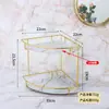 Estante de almacenamiento de cosméticos para tocador de lujo ligero baño superficie de lavabo de baño escritorio de lujo ligero almacenamiento de doble capa