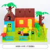 Mesa de bloques de construcción para niños tamaño partículas cuadradas compatibles mesa de juguete educativo jardín de infancia escritorio y silla de estudio de madera maciza