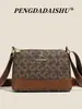 Bolso de Mujer 2026 Nueva Moda de Invierno Bolso de Mano Retro con Estampado de Letras Versátil Casual Cruzado Bolso para Mamá