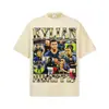 2026 Verão Transfronteiriço Mbappe Nova Camiseta High Street Americana Estampa de Flocos de Neve Retrô Unissex Casual Manga Curta