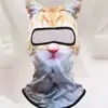 Capuz para Ciclismo ao Ar Livre com Orelhas de Gato, Máscara Facial com Padrão de Animal 3D, Proteção Solar, Capuz com Estampa Digital, Atacado
