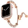 Para correa de apple watch strass apple iwatch8 metal pulsera de alta gama para mujer acero con diamante