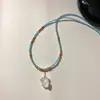 Nuevo Collar con Colgante de Calcedonia Estilo Chino Retro de Paz con un Toque de Lujo Ligero y de Alta Gama, Cadena Elegante y Moderna para la Clavícula