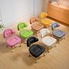 Taburete Pequeño Giratorio con Ruedas, Taburete Bajo para Niños, Taburete Doméstico para Cambiarse los Zapatos, Taburete Móvil para Sofá, Silla con Soporte Lumbar y Respaldo