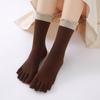 Calcetines de cinco dedos directos de fábrica para las cuatro estaciones con oreja de madera de tubo alto comercio transfronterizo comercio exterior al por mayor calcetines transpirables para dedos del pie