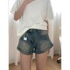Shorts de Mezclilla Versátiles de Corte Ajustado a la Moda para Mujer 2025 Verano Nuevo Talla Extra Adelgazantes Pantalones Ajustados a la Cadera Estilo Ins