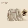 Camiseta de manga comprida para meninas, coleção de outono 2026, novo top casual estilo coreano para crianças, top de outono fofo para meninas, Grau A