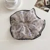 Goma para el pelo de gasa floral estilo coreano, liga grande para coletas bajas y moños, elegante accesorio elástico para el cabello