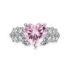 Anillo de boda europeo y americano nuevo de plata esterlina S925 para mujer, anillo femenino con incrustaciones de diamante rosa y piedra principal, anillo femenino brillante con destellos, disponible en lote.