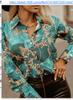 Nova Camisa de Malha Cardigan Elegante de Manga Longa com Botões, Impressão 3D, Top 3 do Comércio Exterior Europa e América, Primavera e Outono para Mulheres