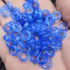 Azul real hebilla de jade de agujero grande anillo redondo jade cuentas sueltas anillo colgante de jade cuarzo azul agua cuenta espaciadora adornos accesorios cuentas